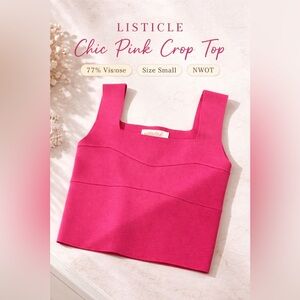 Listicle Pink Structured Crop Top